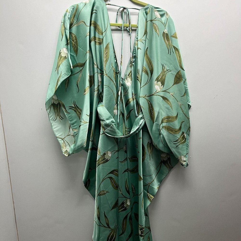 NWT Anthropologie Satin Tie Front Maxi Kaftan - Picture 5 of 6